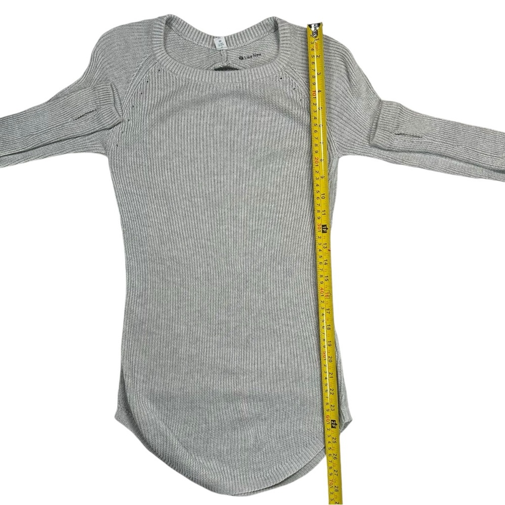 Lululemon Cabin Yogi Long Sleeve White / Heathered Light Grey‎ W3G52S Size 4 - Picture 12 of 12